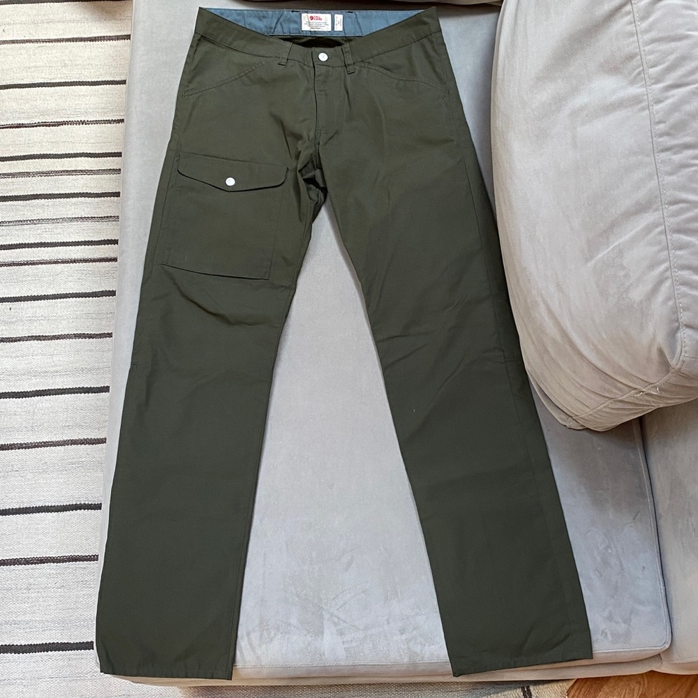 Fjallraven Greenland Jeans G-1000 Men's Deep Forest Pants Size 32 Long